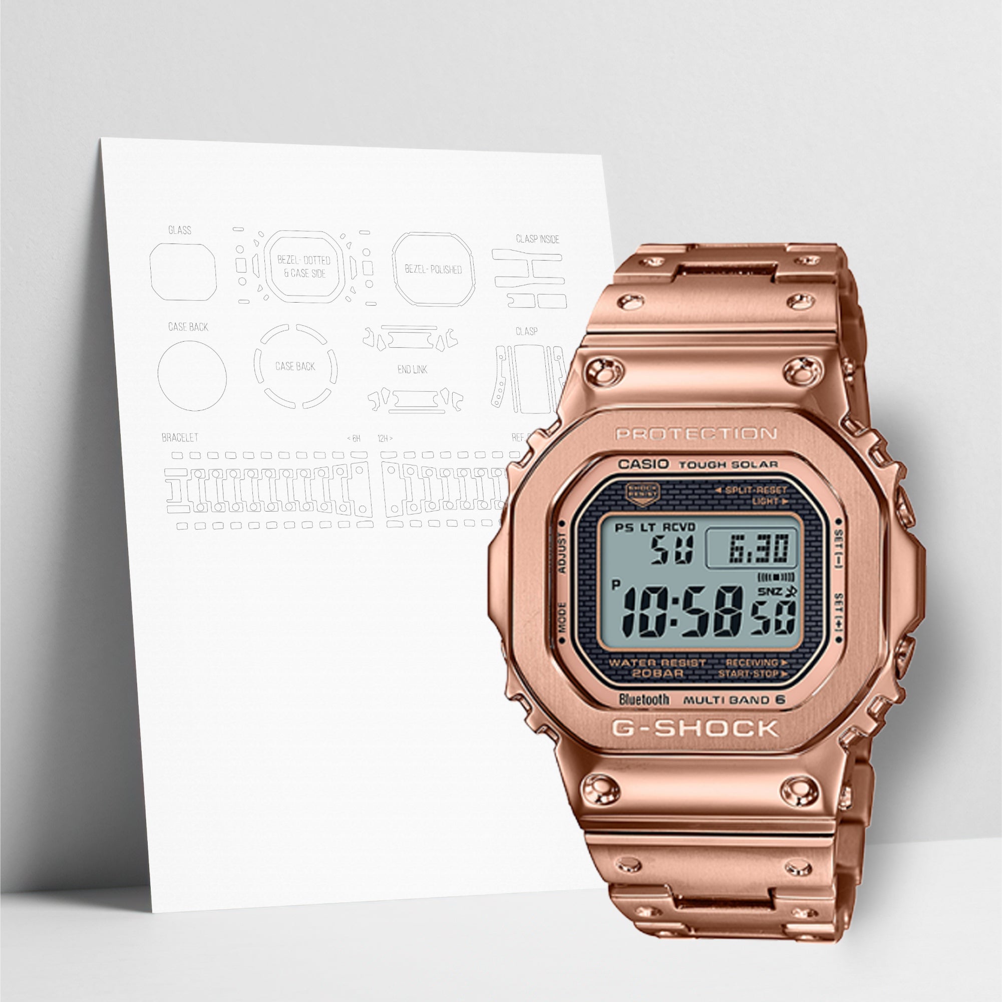WATCHSHELL G-SHOCK GMW-B5000GD-4 PROTECTIVE FILM