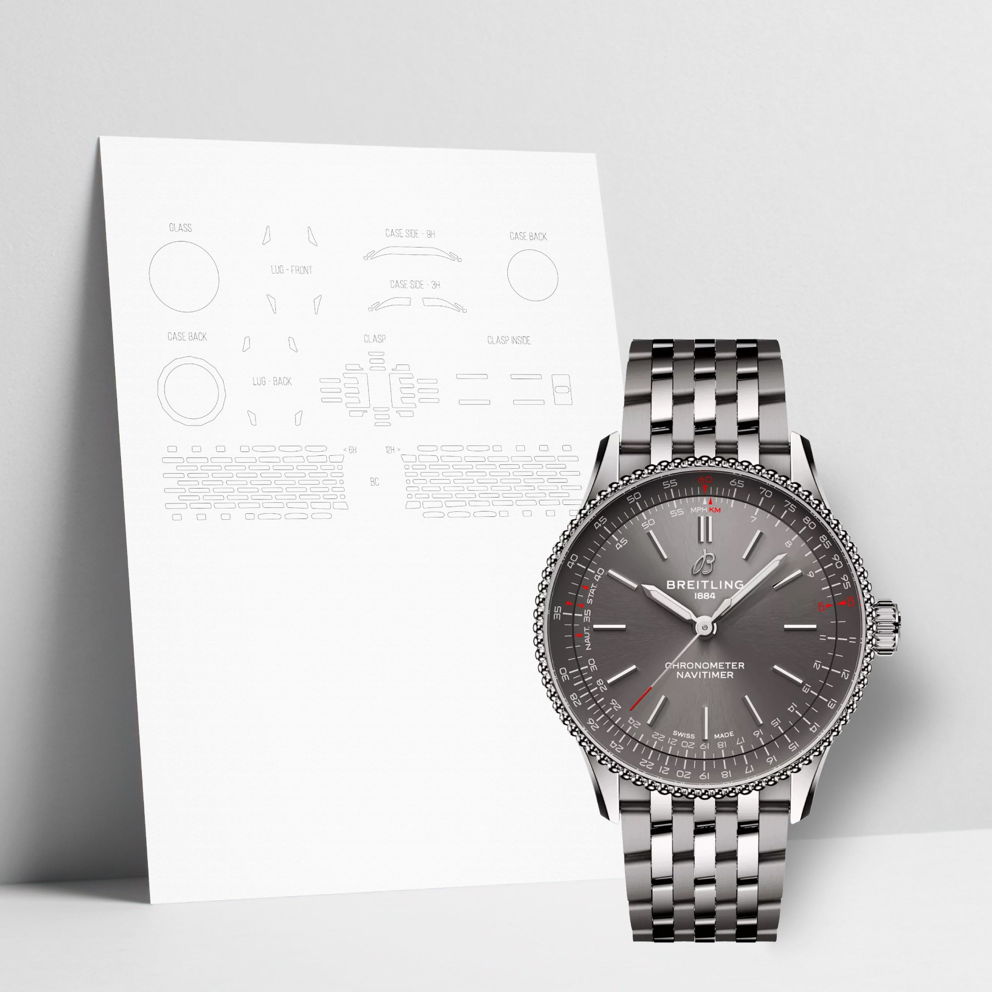 WATCHSHELL BREITLING NAVITIMER A17327381B1A1 36MM PROTECTIVE FILM