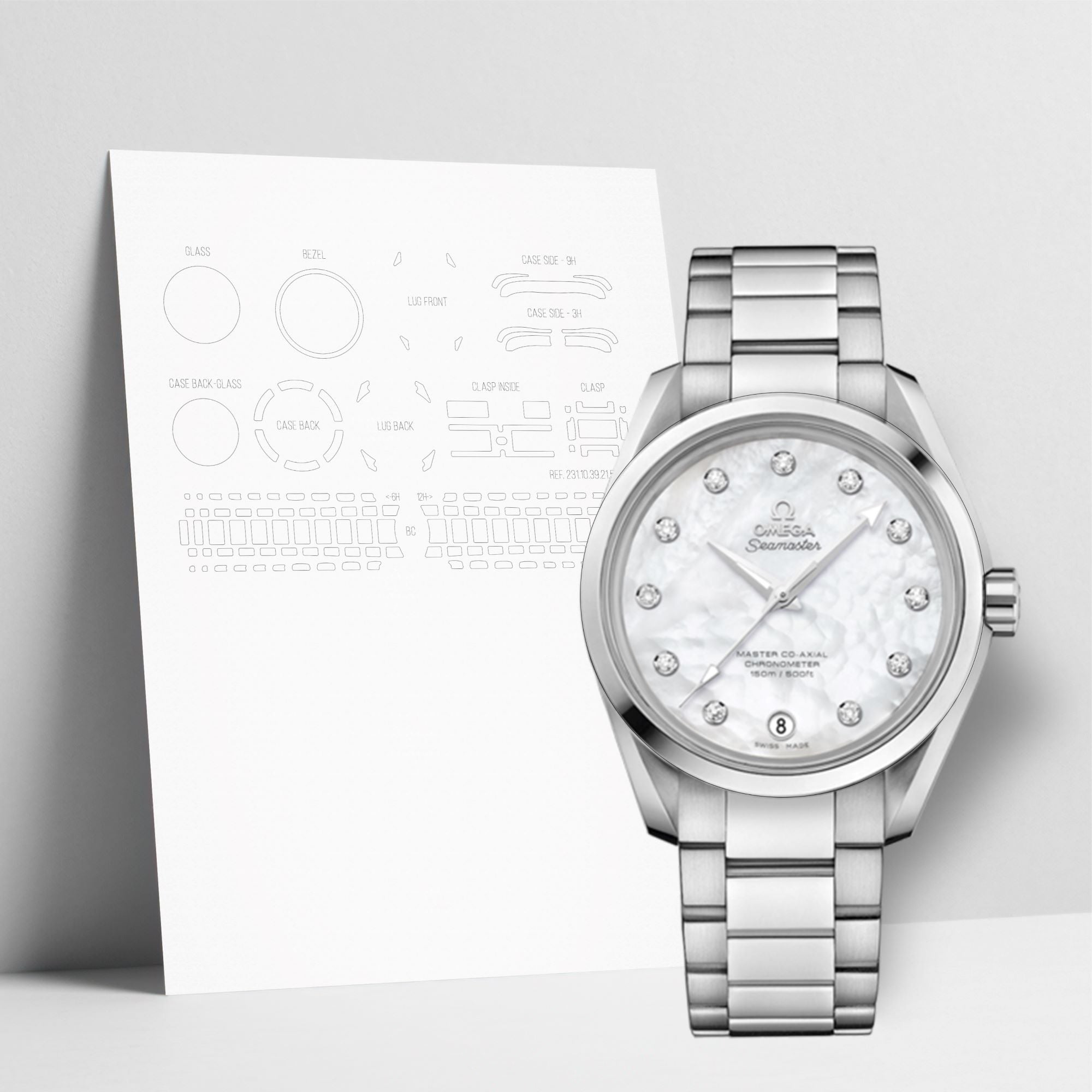 WATCHSHELL OMEGA AQUA TERRA 231.10.39.21.55.002 38.5MM PROTECTIVE FILM