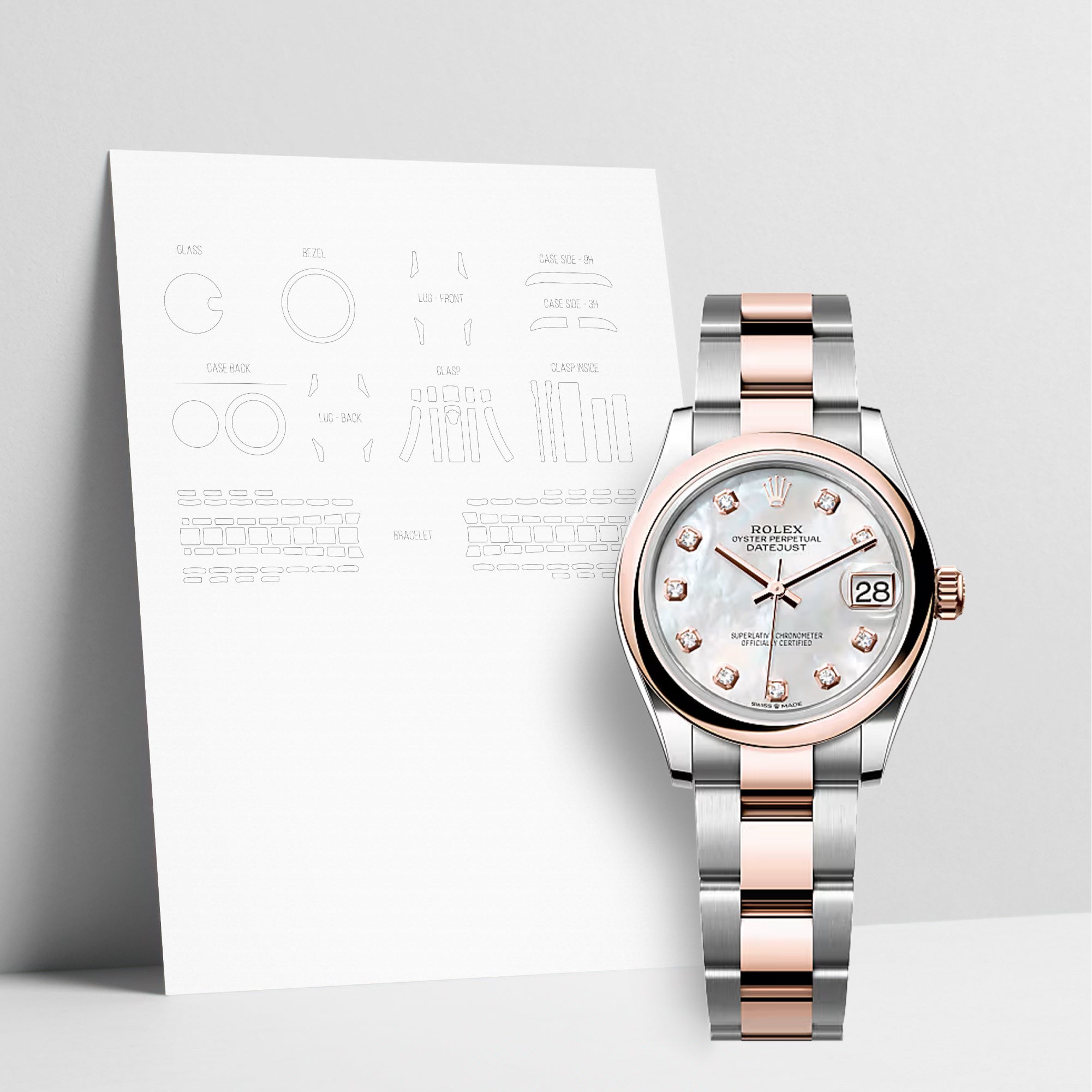 WATCHSHELL ROLEX DATEJUST 278241 31MM OYSTER PROTECTIVE FILM