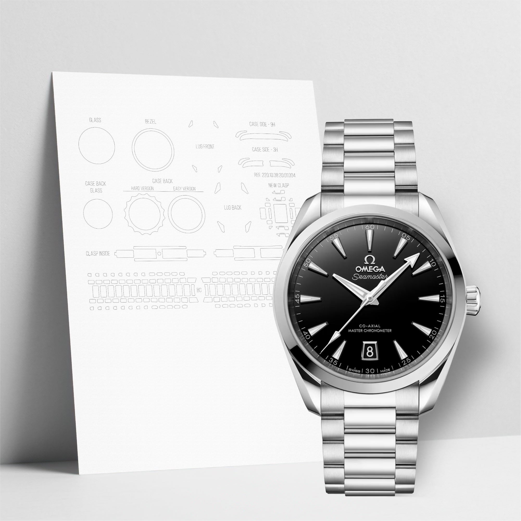 WATCHSHELL OMEGA AQUA TERRA 220.10.38.20.03.005 38MM PROTECTIVE FILM