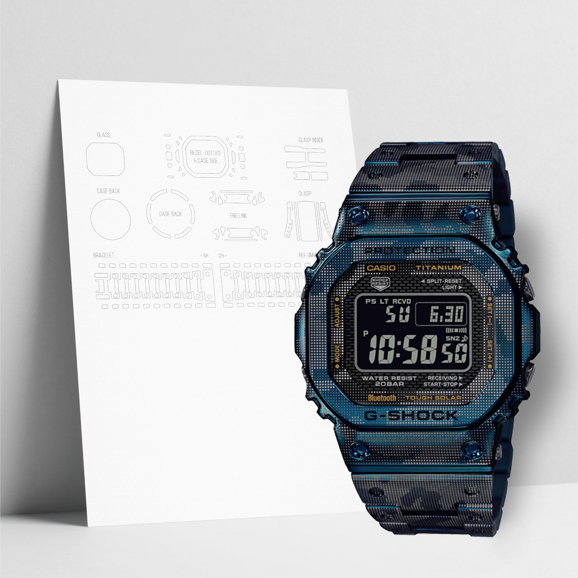 WATCHSHELL G-SHOCK GMW-B5000TCF-2DR PROTECTIVE FILM