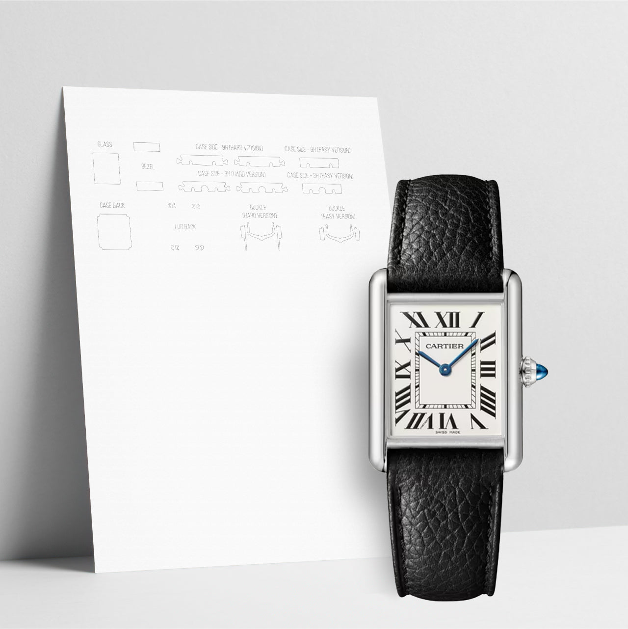 WATCHSHELL CARTIER TANK WSTA0109 LARGE PROTECTIVE FILM