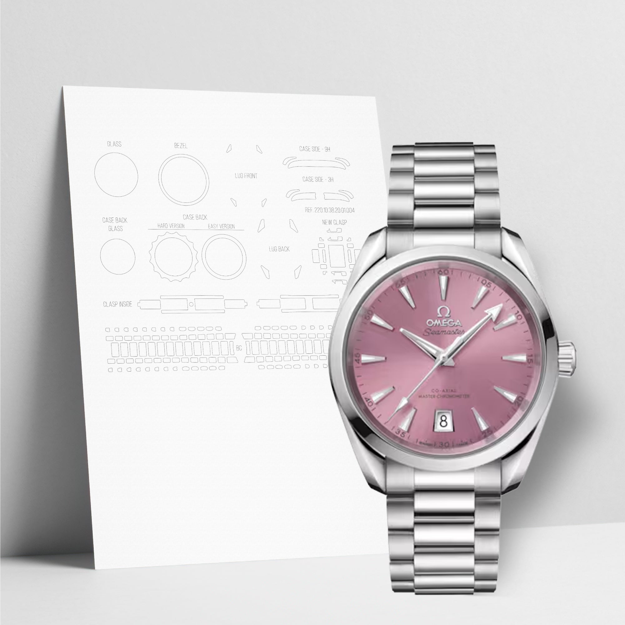 WATCHSHELL OMEGA AQUA TERRA 220.20.38.20.02.001 38MM PROTECTIVE FILM