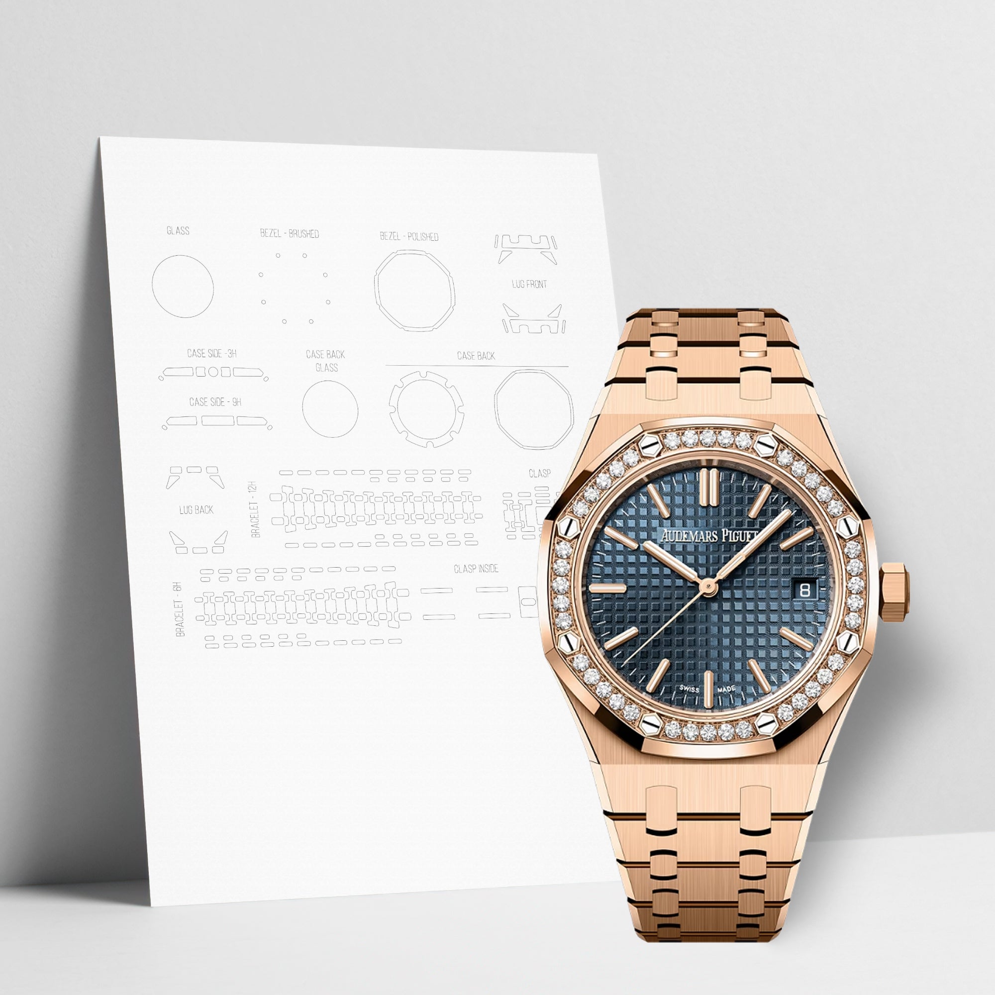 WATCHSHELL AUDEMARS PIGUET ROYAL OAK 15551OR.ZZ.1356OR.05 37MM PROTECTIVE FILM