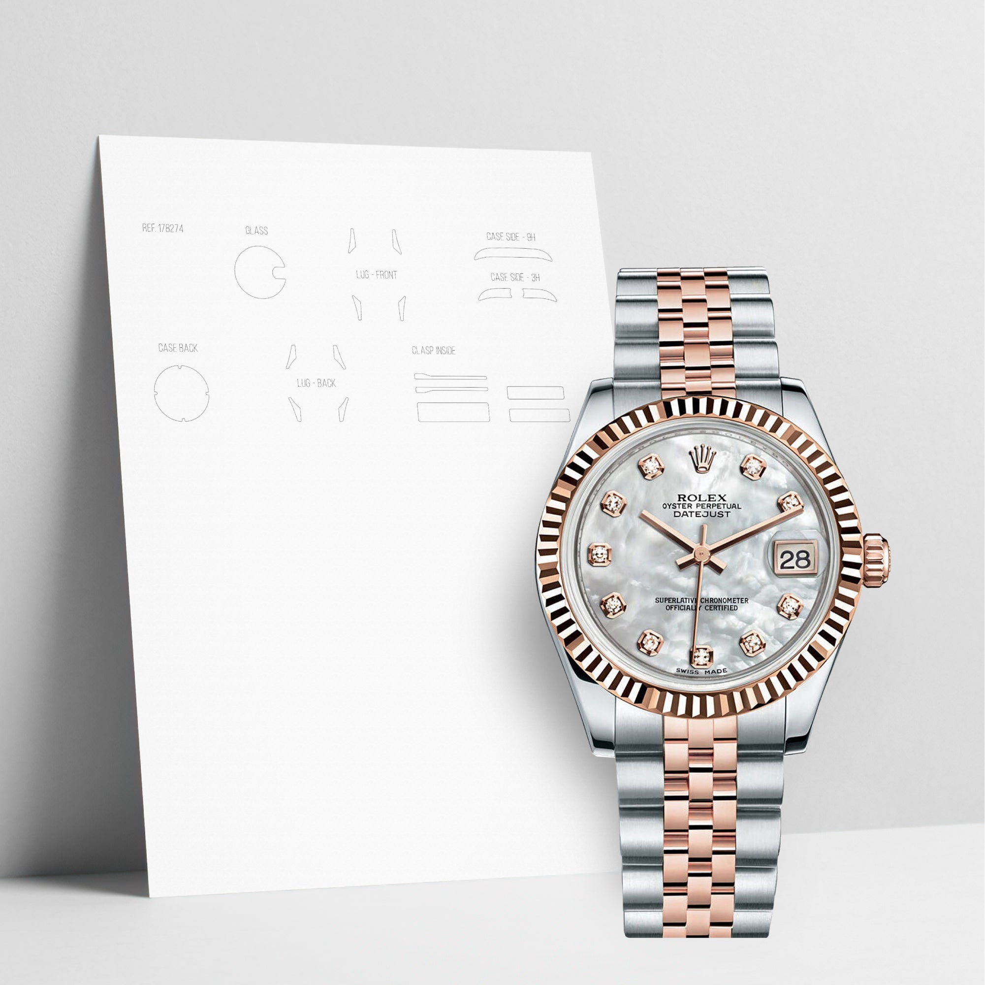 WATCHSHELL ROLEX DATEJUST 178271 31MM JUBILEE PROTECTIVE FILM