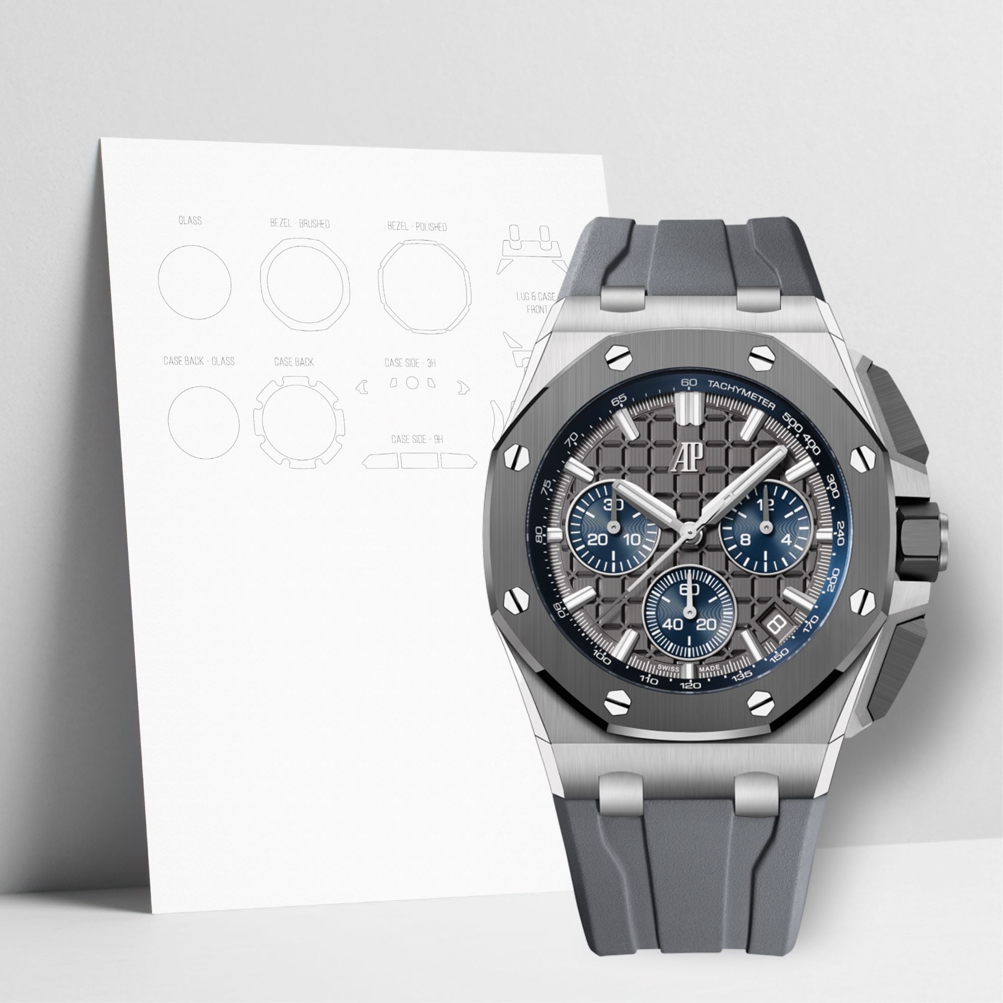 WATCHSHELL AUDEMARS PIGUET ROYAL OAK OFFSHORE 26420IO.OO.A009CA.01 43MM PROTECTIVE FILM