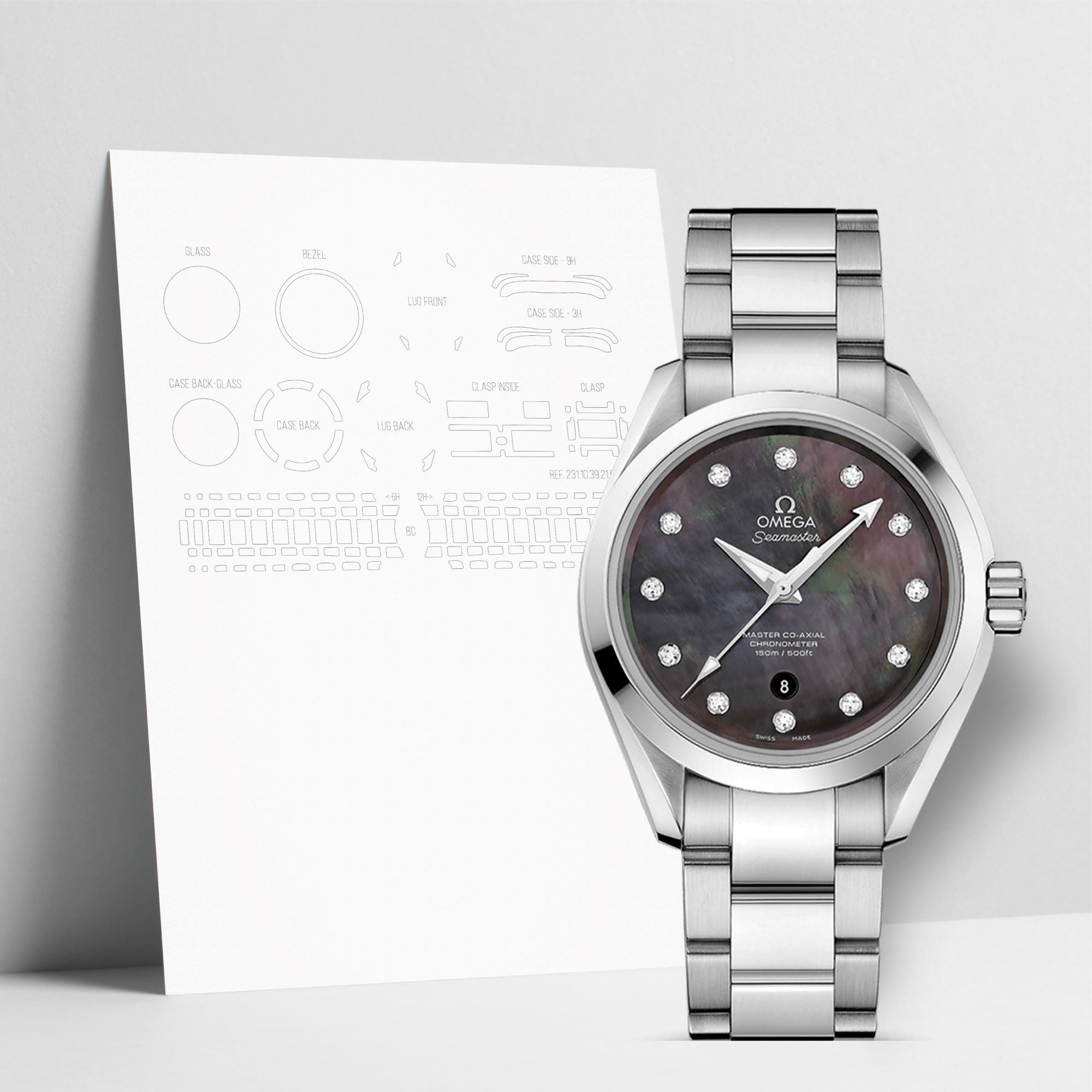 WATCHSHELL OMEGA AQUA TERRA 231.10.39.21.57.001 38.5MM PROTECTIVE FILM