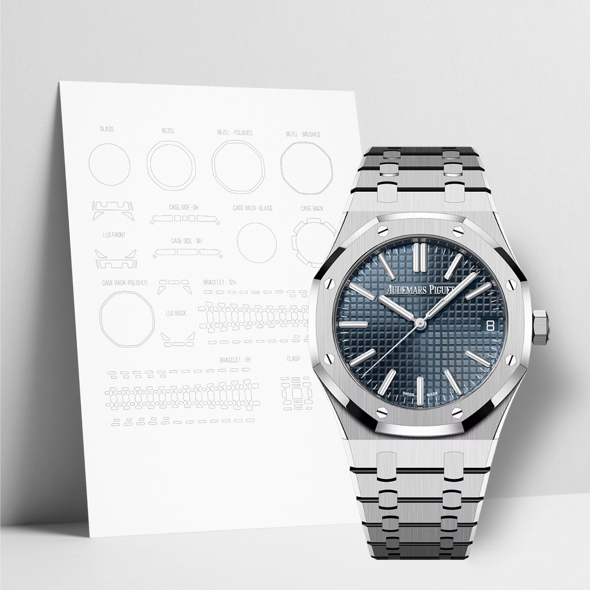 WATCHSHELL AUDEMARS PIGUET ROYAL OAK 15510ST.OO.1320ST.06 41MM PROTECTIVE FILM