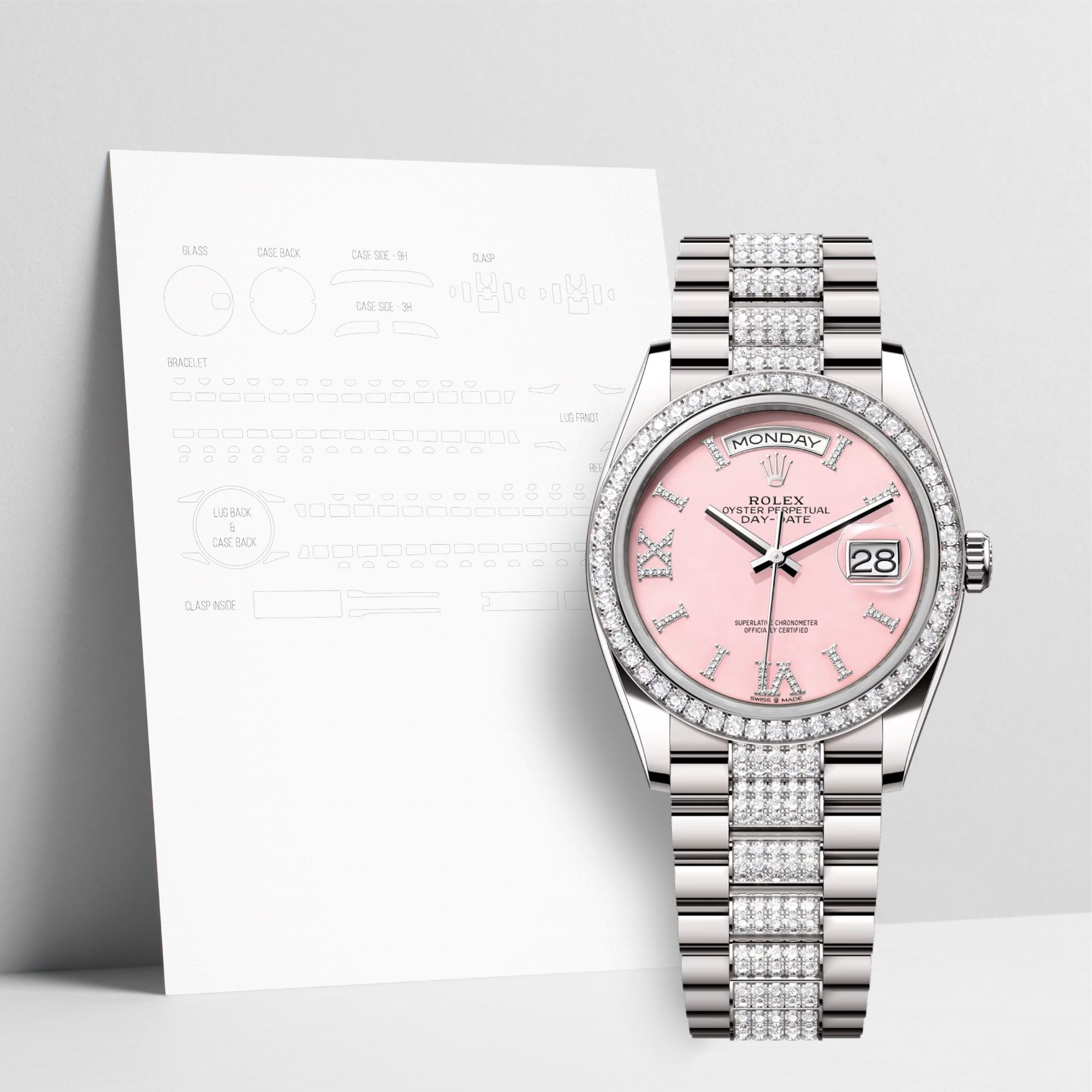 WATCHSHELL ROLEX DAY-DATE 128349RBR 36MM PRESIDENT PROTECTIVE FILM