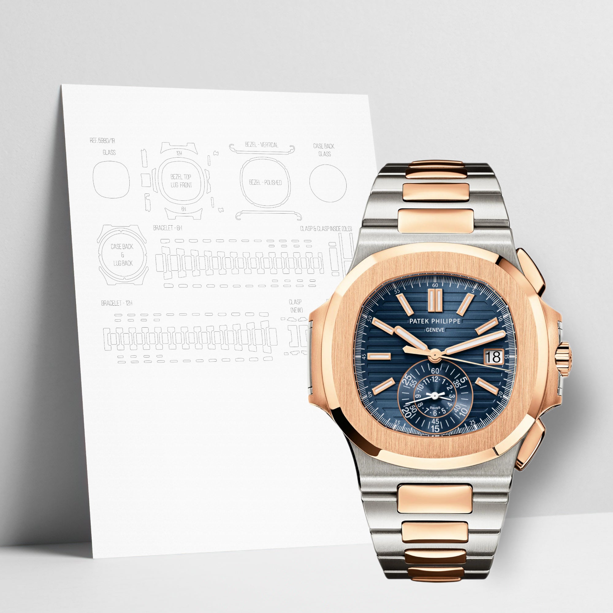 WATCHSHELL PATEK PHILIPPE NAUTILUS 5980/1AR 40.5MM PROTECTIVE FILM