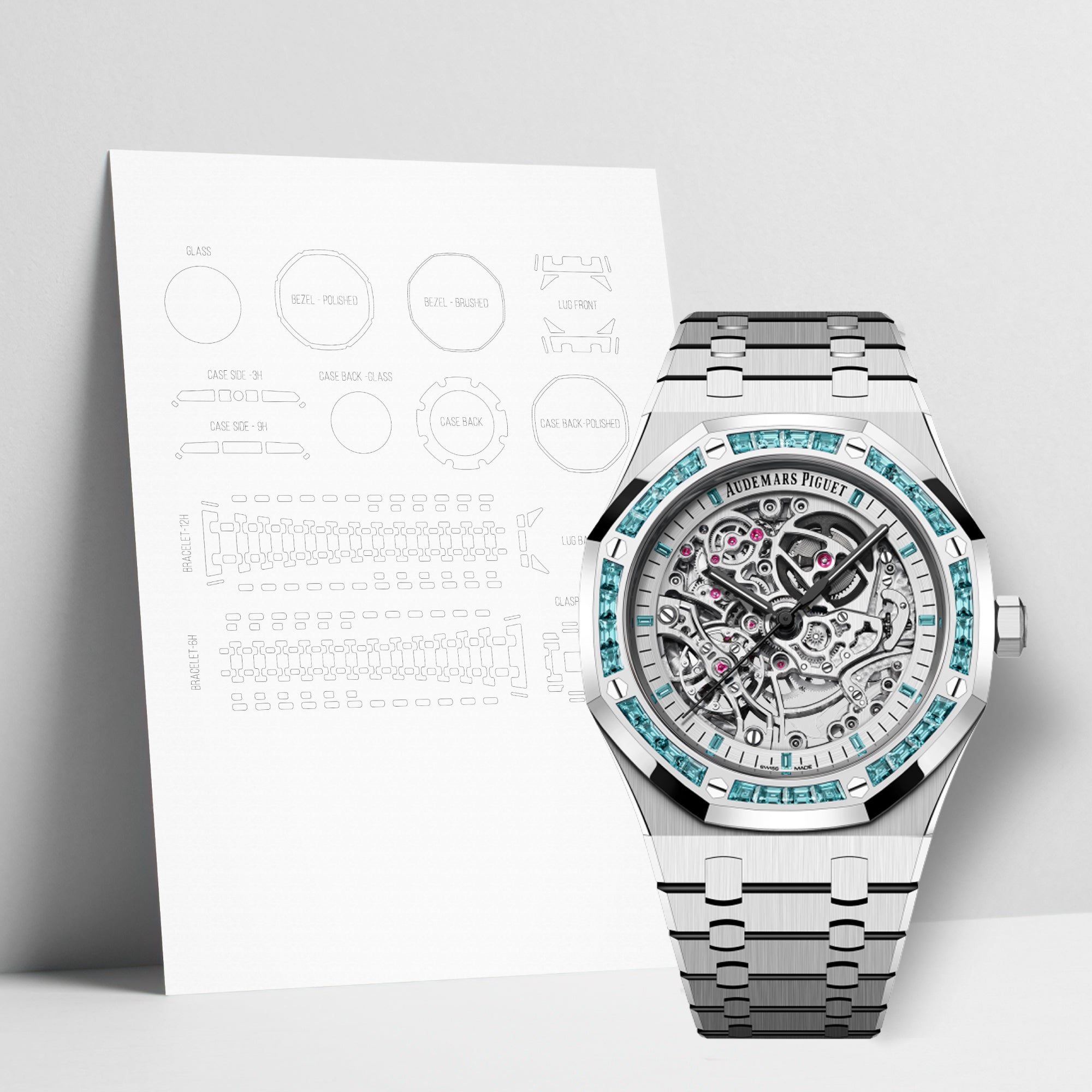 WATCHSHELL AUDEMARS PIGUET ROYAL OAK 15300OR.OO.D088CR.02 39MM PROTECTIVE FILM