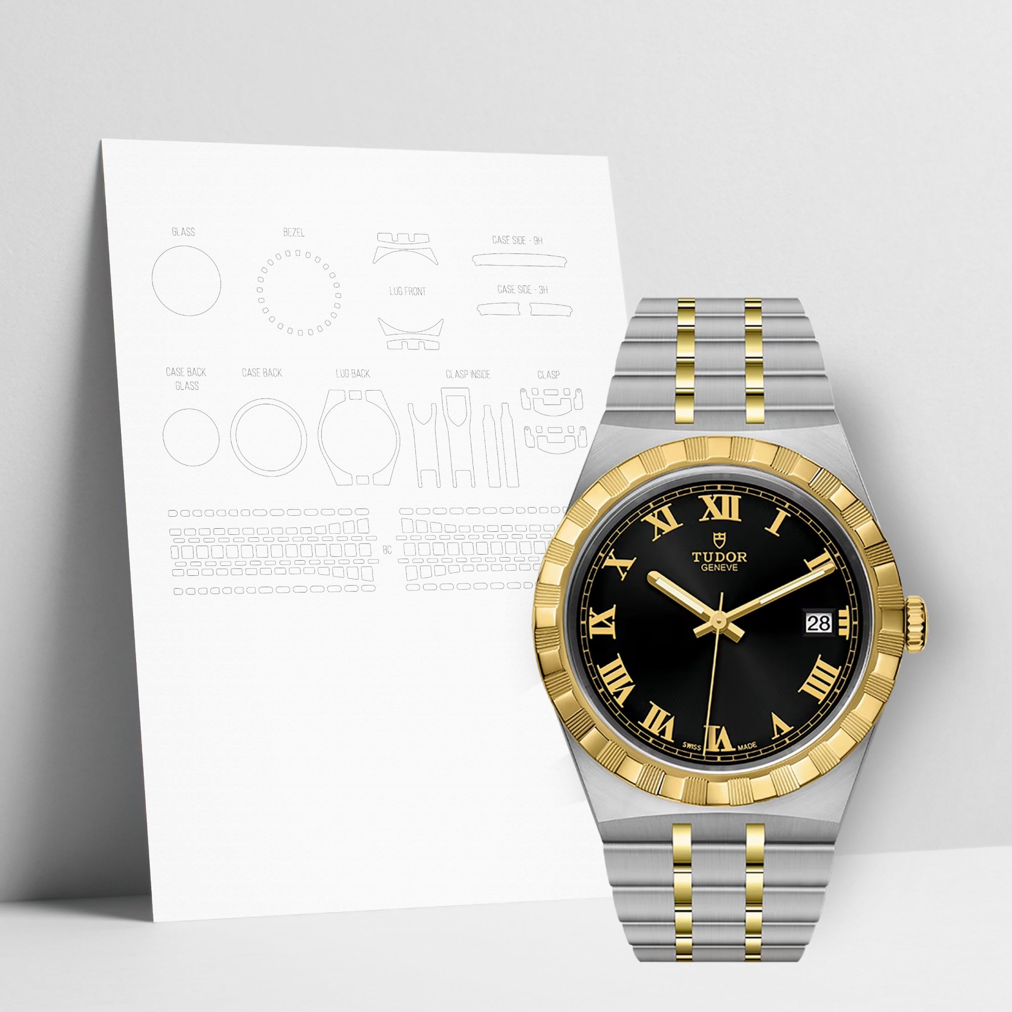 WATCHSHELL TUDOR ROYAL M28503 38MM PROTECTIVE FILM