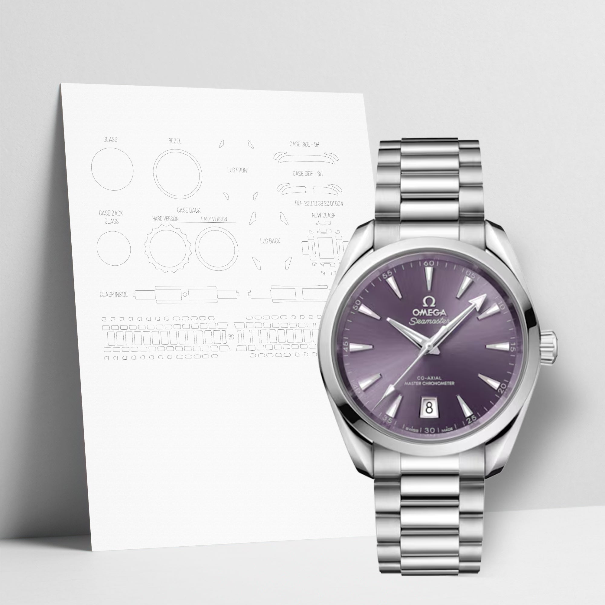 WATCHSHELL OMEGA AQUA TERRA 220.10.38.20.10.005 38MM PROTECTIVE FILM