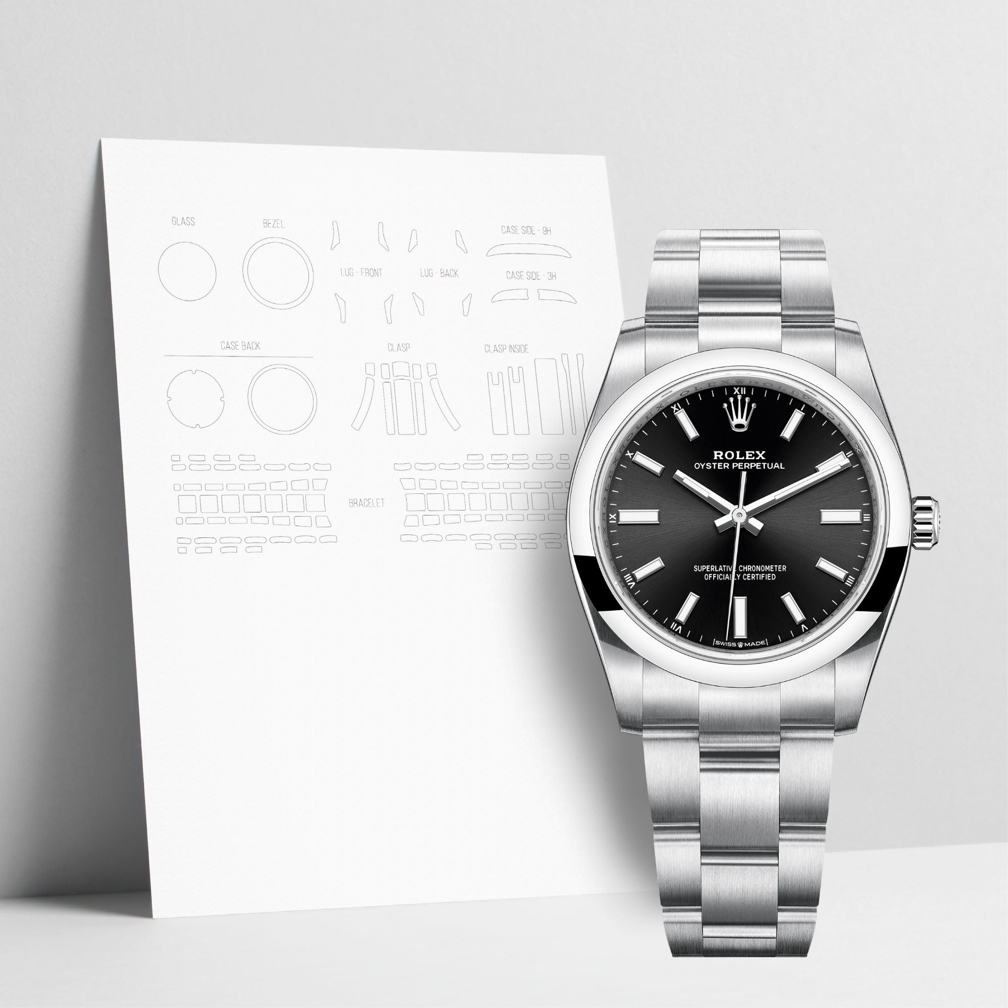 WATCHSHELL ROLEX OYSTER-PERPETUAL 124200 34MM OYSTER PROTECTIVE FILM