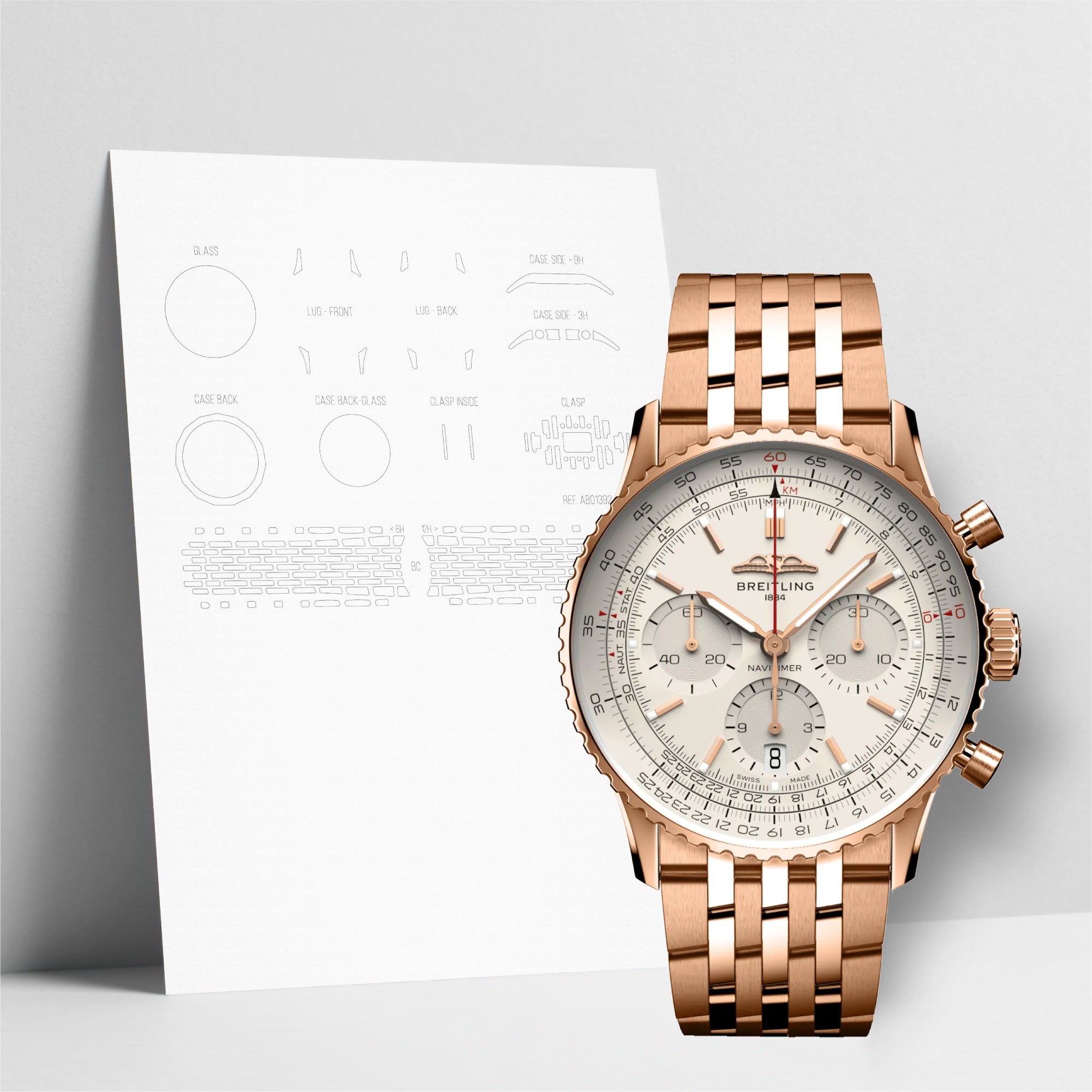 WATCHSHELL BREITLING NAVITIMER RB0139211G1R1 41MM PROTECTIVE FILM