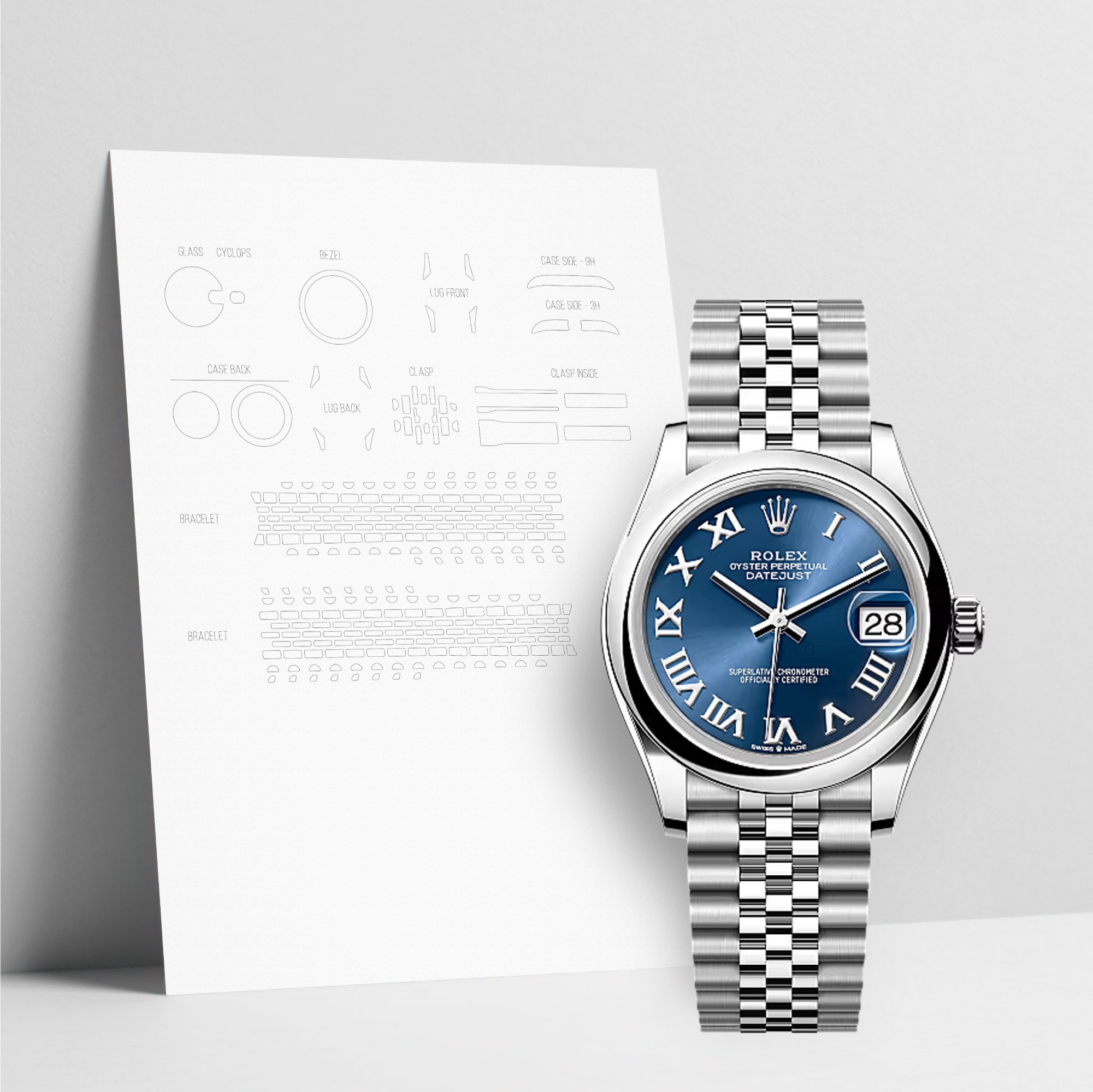 WATCHSHELL ROLEX DATEJUST 278240 31MM JUBILEE PROTECTIVE FILM
