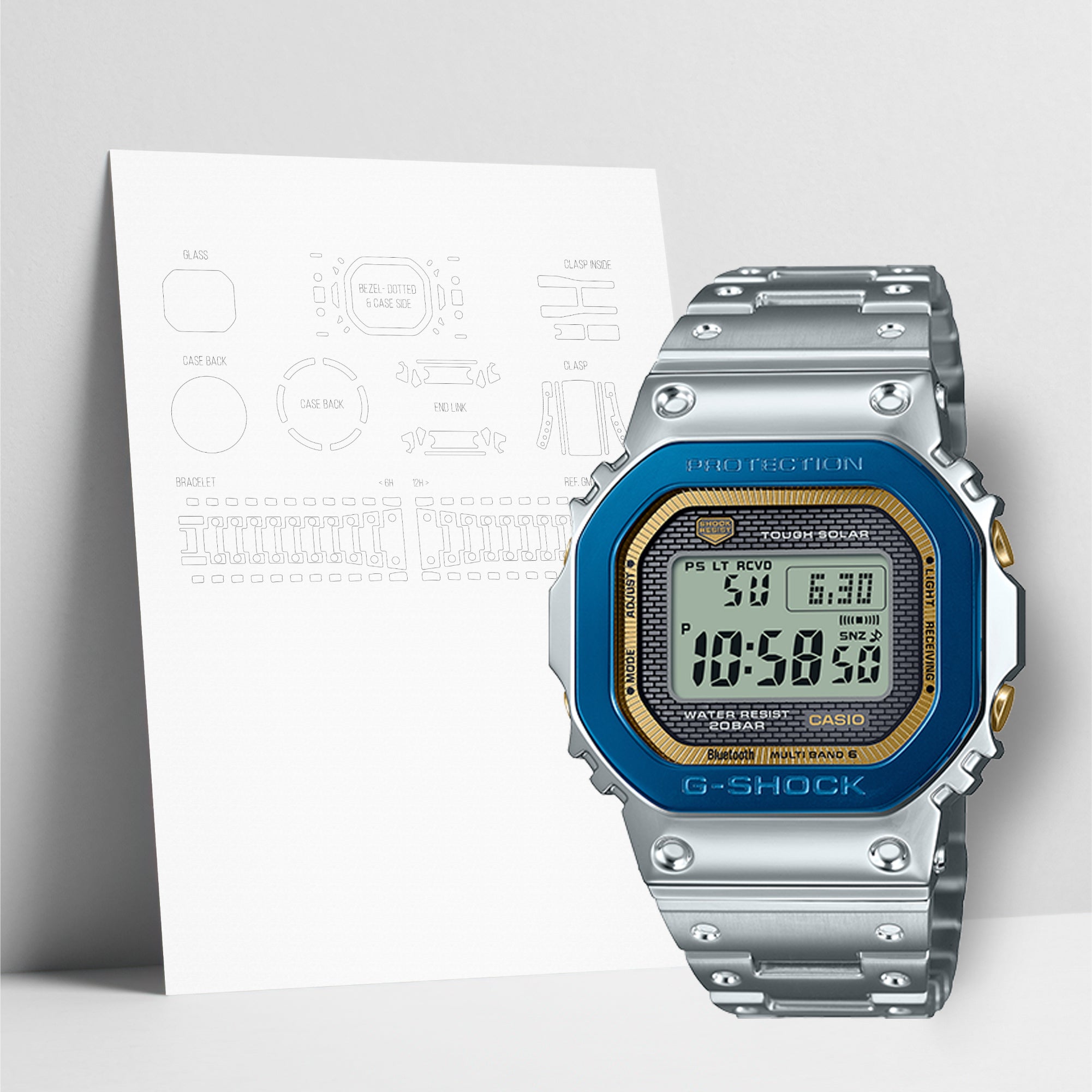 WATCHSHELL G-SHOCK GMW-B5000SS-2 PROTECTIVE FILM