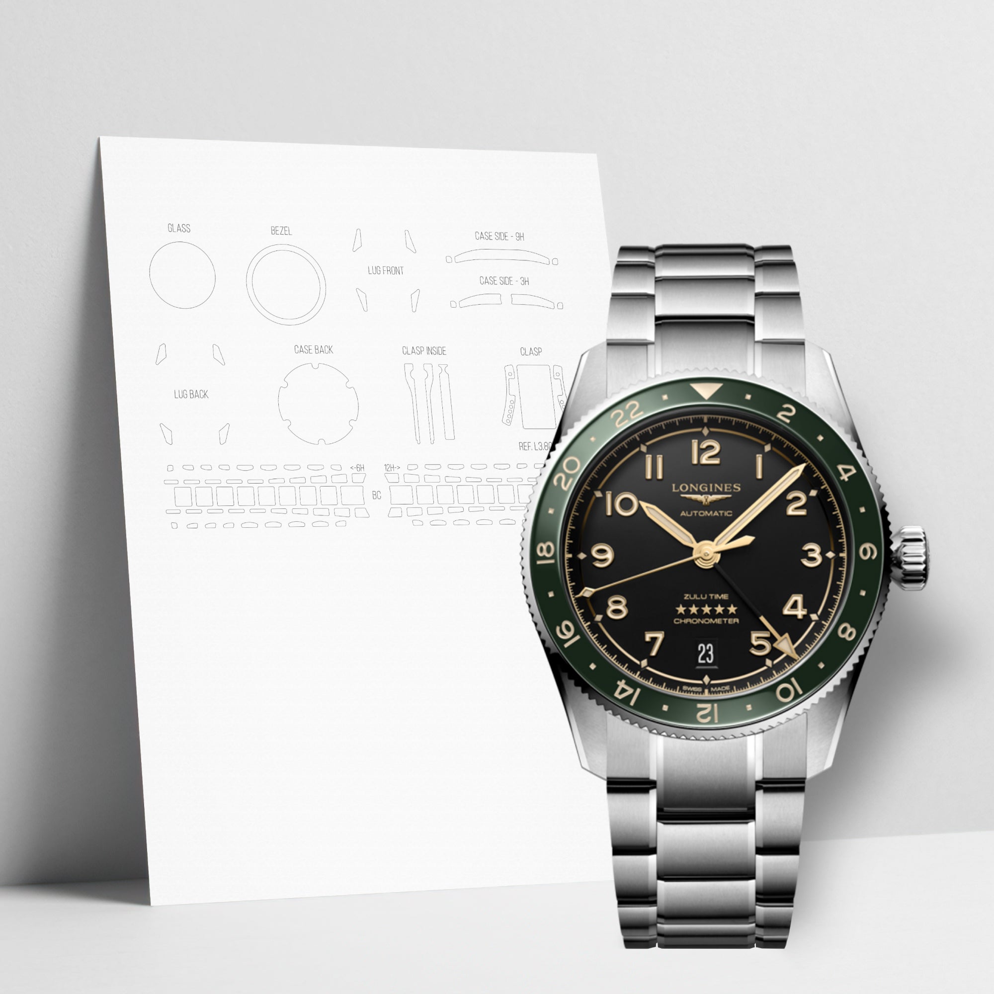 WATCHSHELL LONGINES SPIRIT L3.802.4.63.6 39MM PROTECTIVE FILM