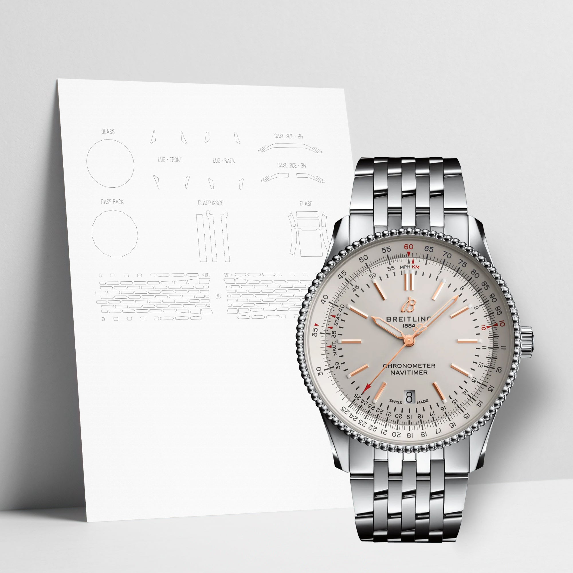 WATCHSHELL BREITLING NAVITIMER A17326211G1A1 41MM PROTECTIVE FILM