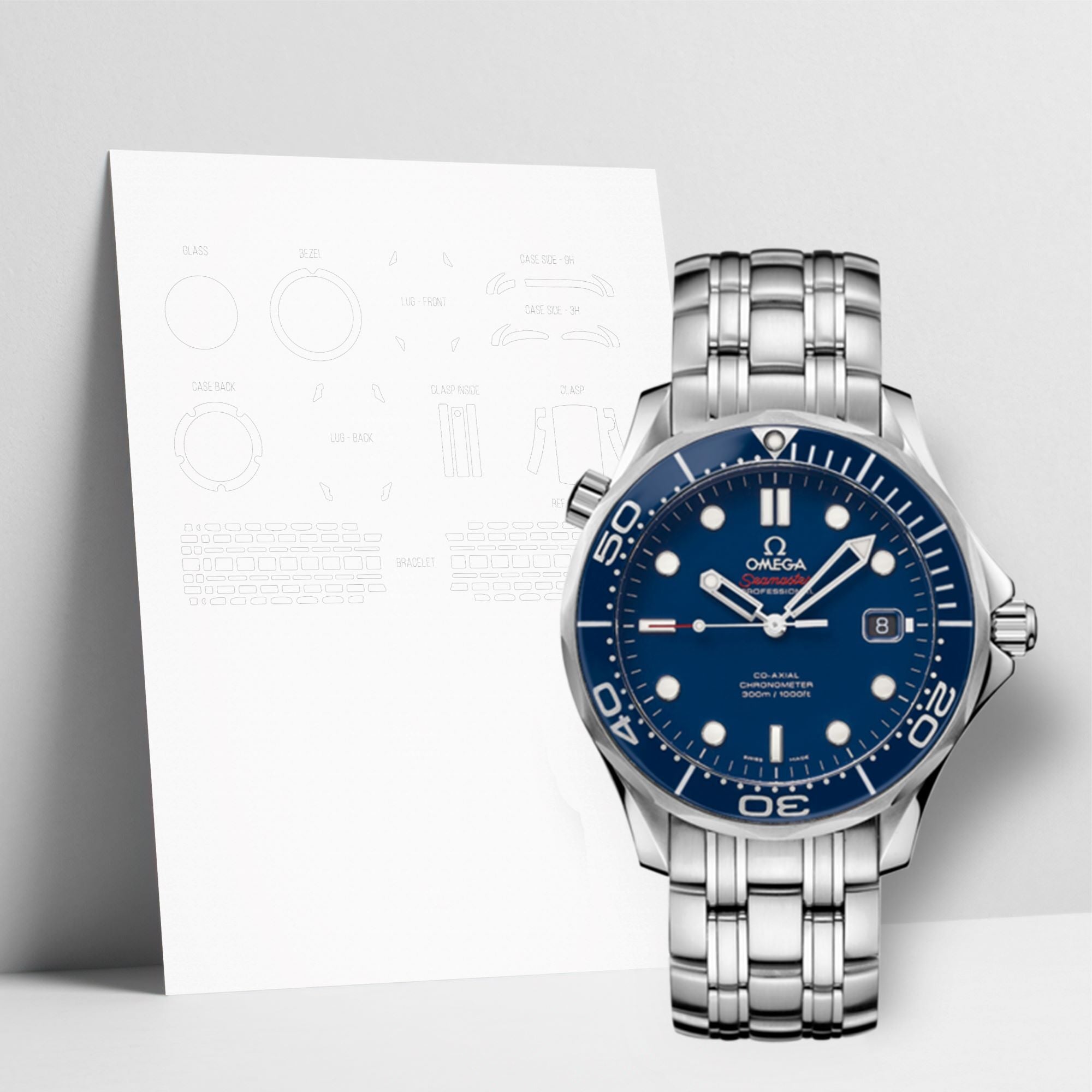 WATCHSHELL OMEGA DIVER 300M 212.30.42.50.01.001 41.5MM PROTECTIVE FILM