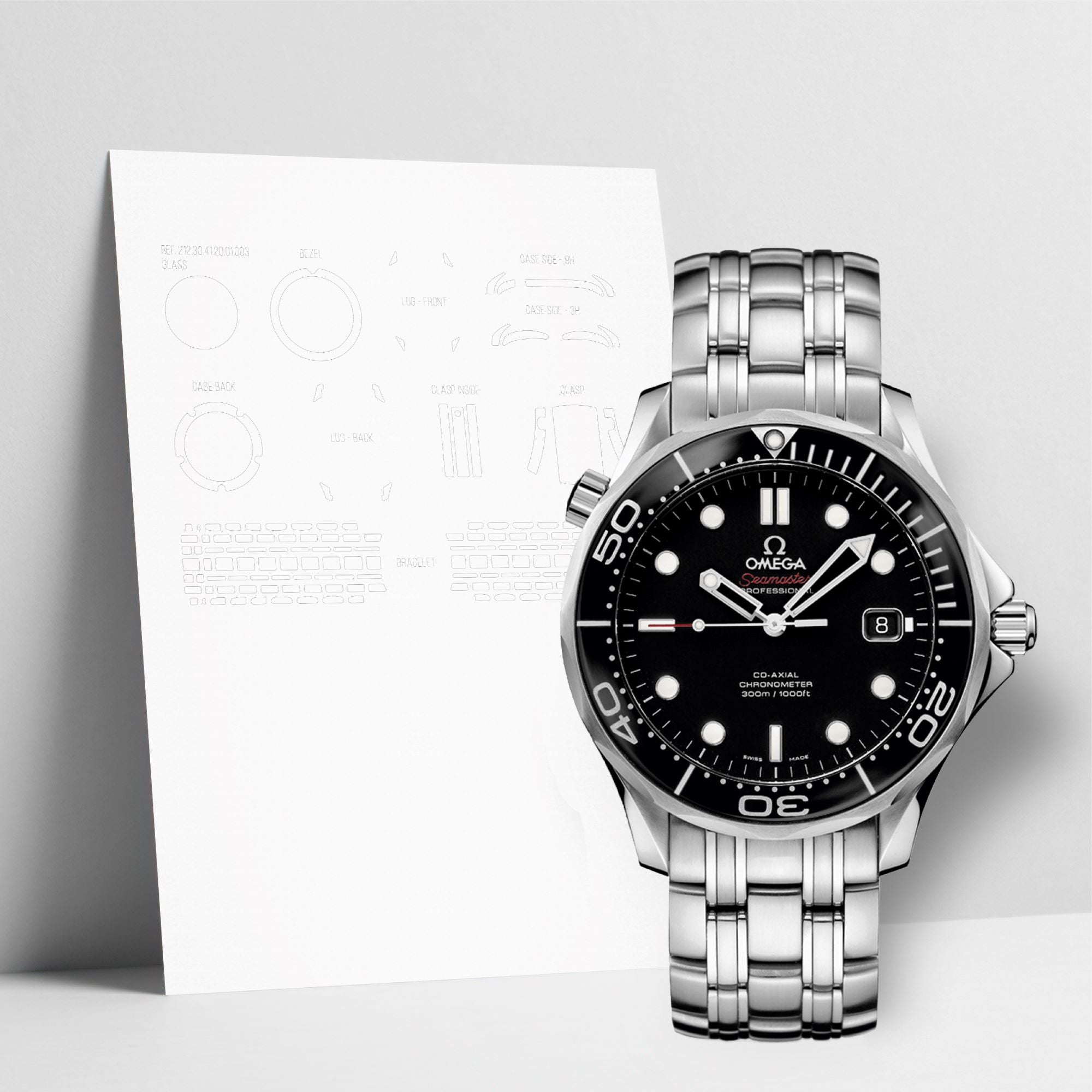 WATCHSHELL OMEGA DIVER 300M 212.30.41.20.03.001 41MM PROTECTIVE FILM