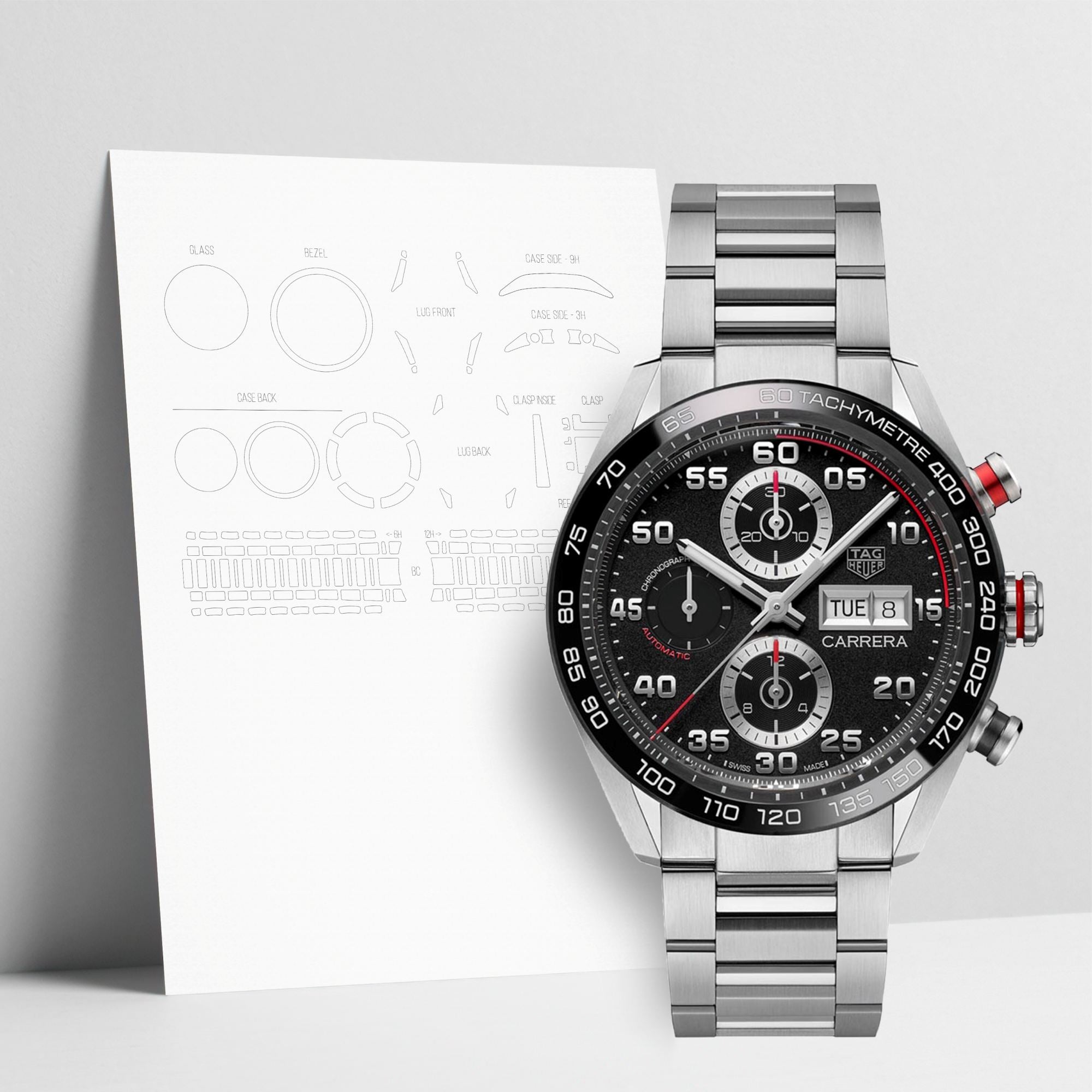 WATCHSHELL TAG HEUER CARRERA CBN2A1AA.BA0643 44MM PROTECTIVE FILM