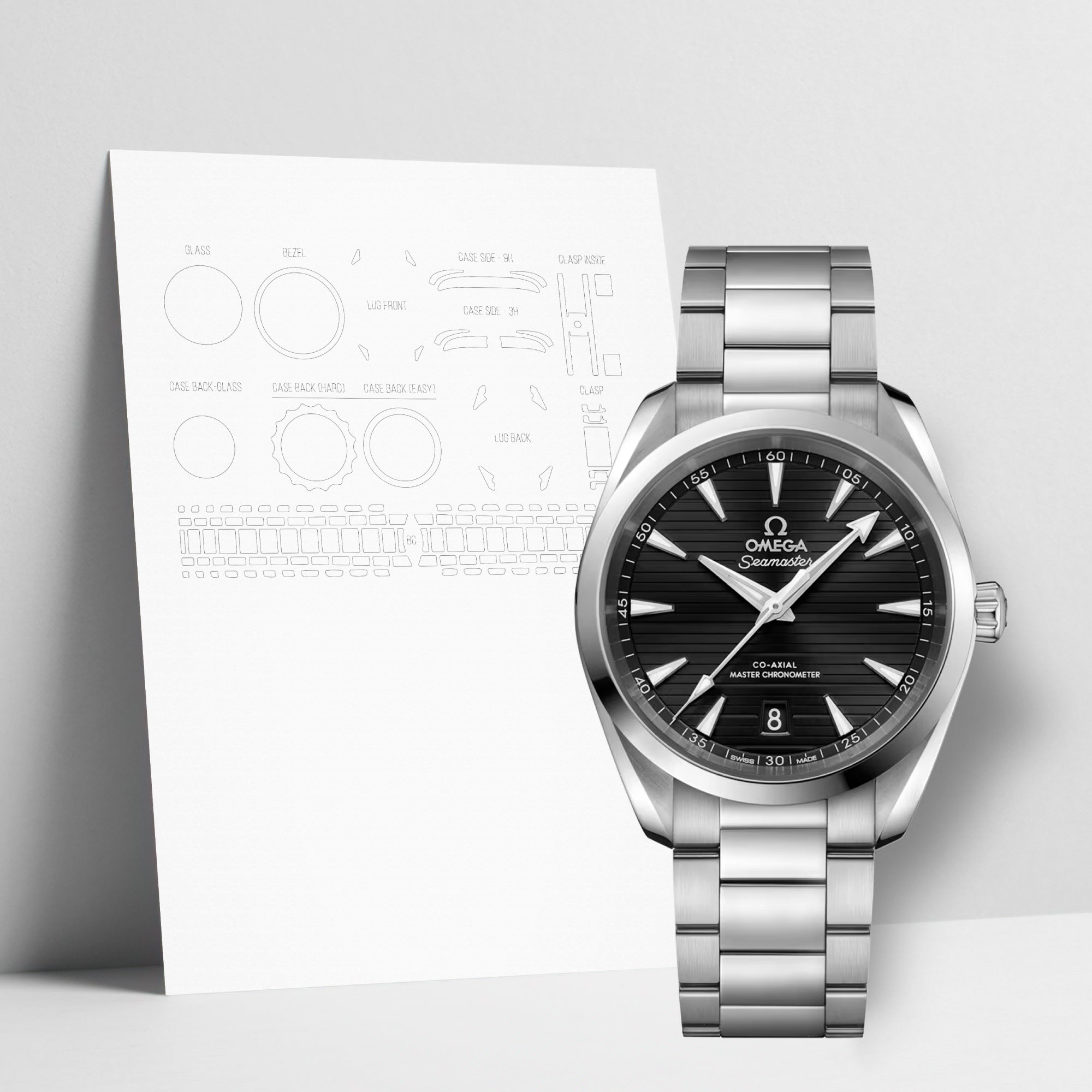 WATCHSHELL OMEGA AQUA TERRA 220.10.38.20.01.001 38MM PROTECTIVE FILM