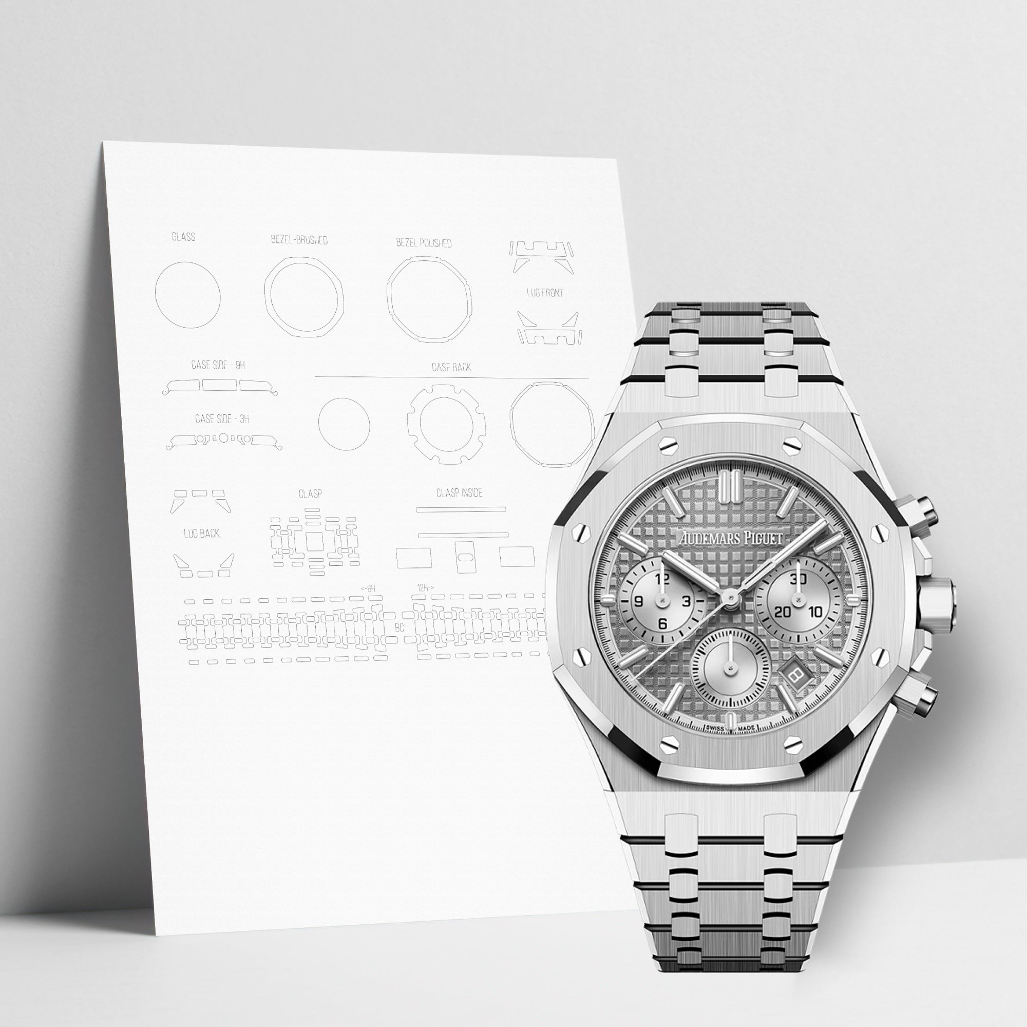 WATCHSHELL AUDEMARS PIGUET ROYAL OAK 26715ST.OO.1356ST.02 38MM PROTECTIVE FILM