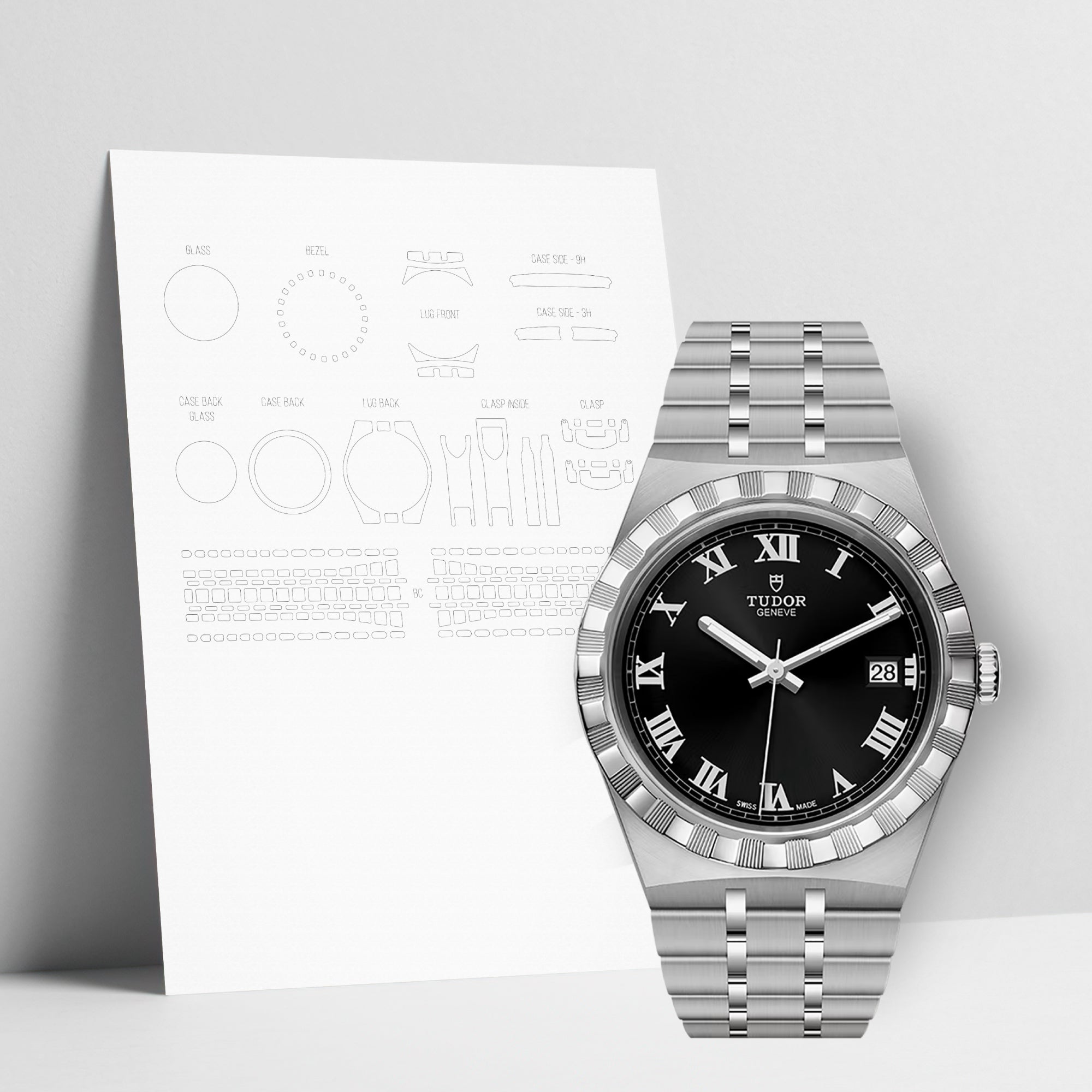 WATCHSHELL TUDOR ROYAL M28500 38MM PROTECTIVE FILM